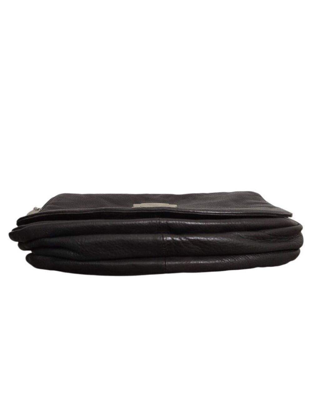 Kenneth Cole Black Genuine Leather Saddlebag Crossbody Purse - Picture 13 of 15